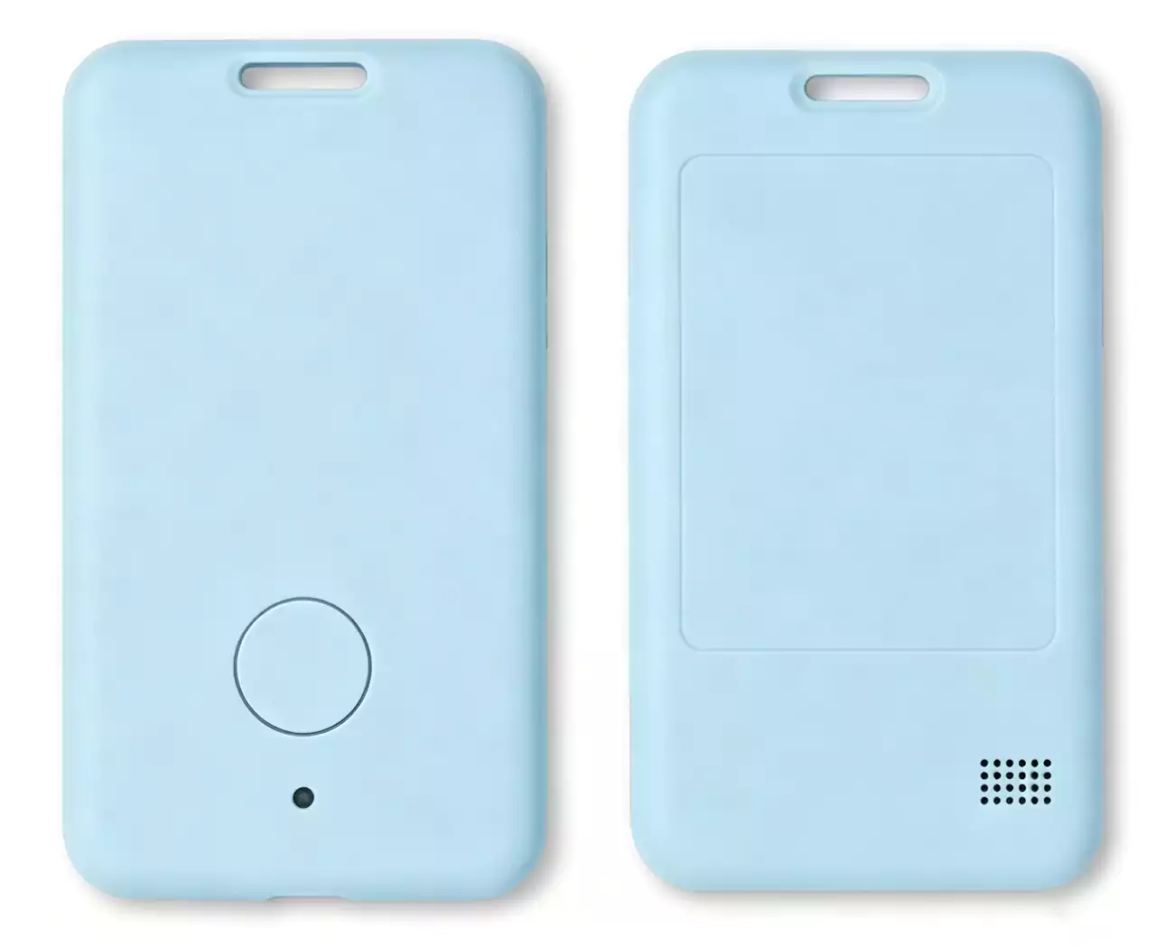 G805 series badge front view – white housing, large red SOS button