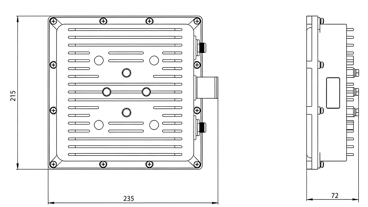 LG600 mechanical drawing with 160x110x45mm dimensions, M6 mounting hole positions, and N-type connector locations
