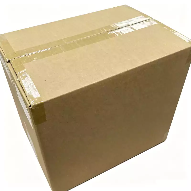 BG602 sealed cardboard box for shipping, label area visible