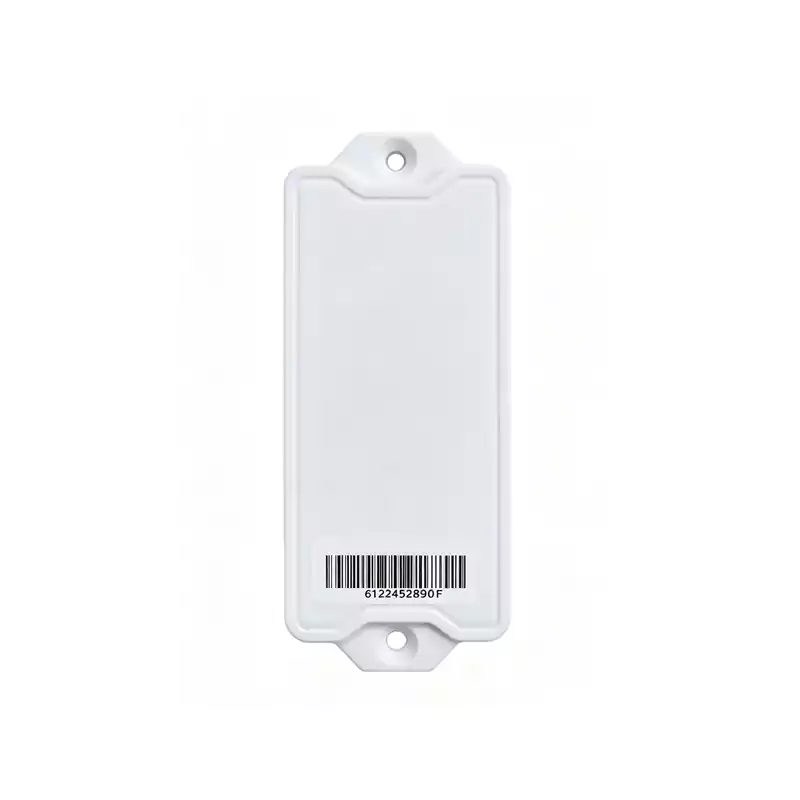 OV05 asset tag side view, showing thickness 6.5mm and pull‑open battery cover